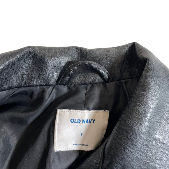 OLD NAVY Women's Vegan Faux Leather Motorcycle Jacket Black Size Small with FLAW - Picture 5 of 11